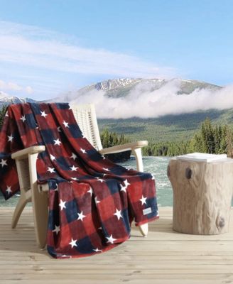 Americana Plaid Ultra Soft Plush Fleece Throw, 70 x 50
