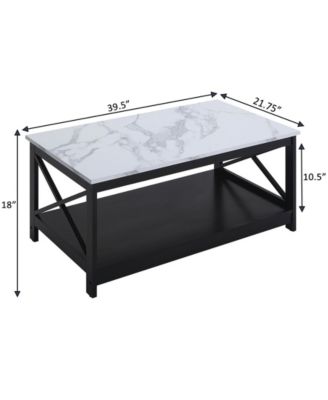 39.5" Medium-Density Fiberboard Oxford Coffee Table with Shelf