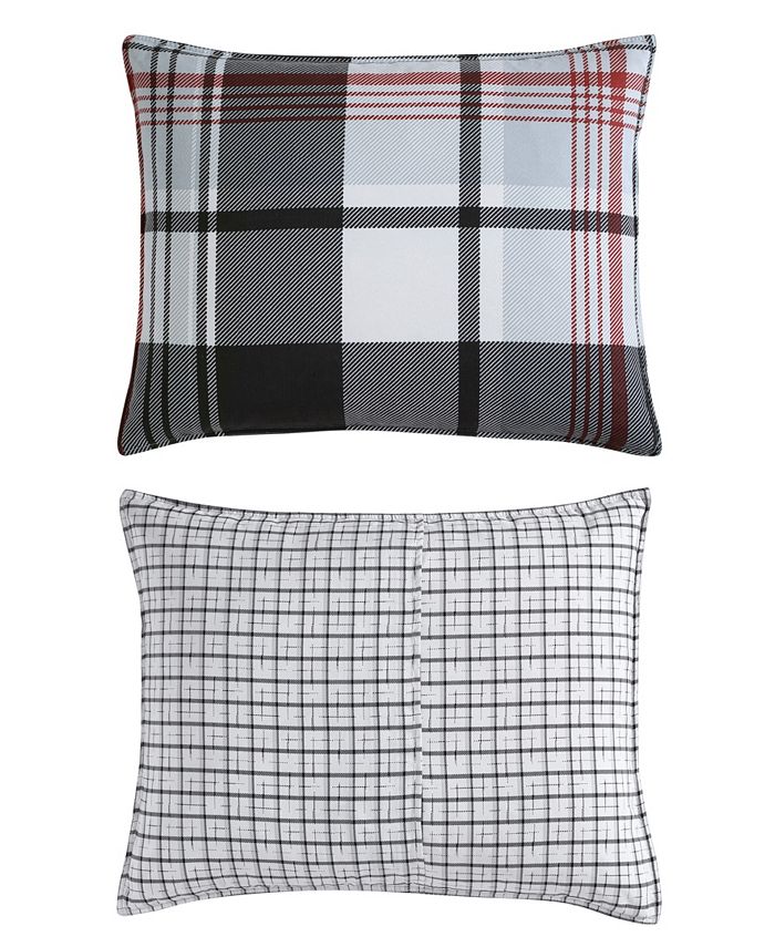 Eddie Bauer Normandy Plaid Micro Suede Reversible 2 Piece Duvet Cover