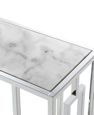 15.75" Chrome Oxford Glass C End Table