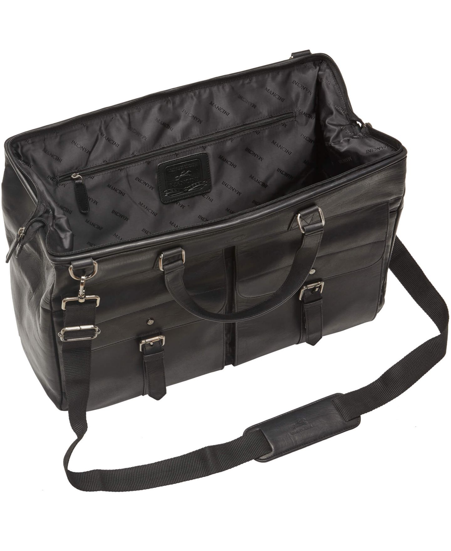 Мужская сумка Mancini Buffalo Dowel Rod Duffle Bag for Carry-On Travel, цвет: Чёрный — фото 4