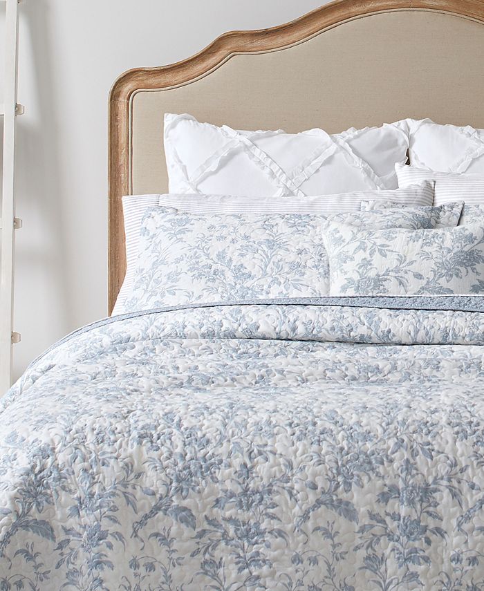 Laura Ashley Amberley Cotton Reversible 3Piece Quilt Set, Twin Macy's