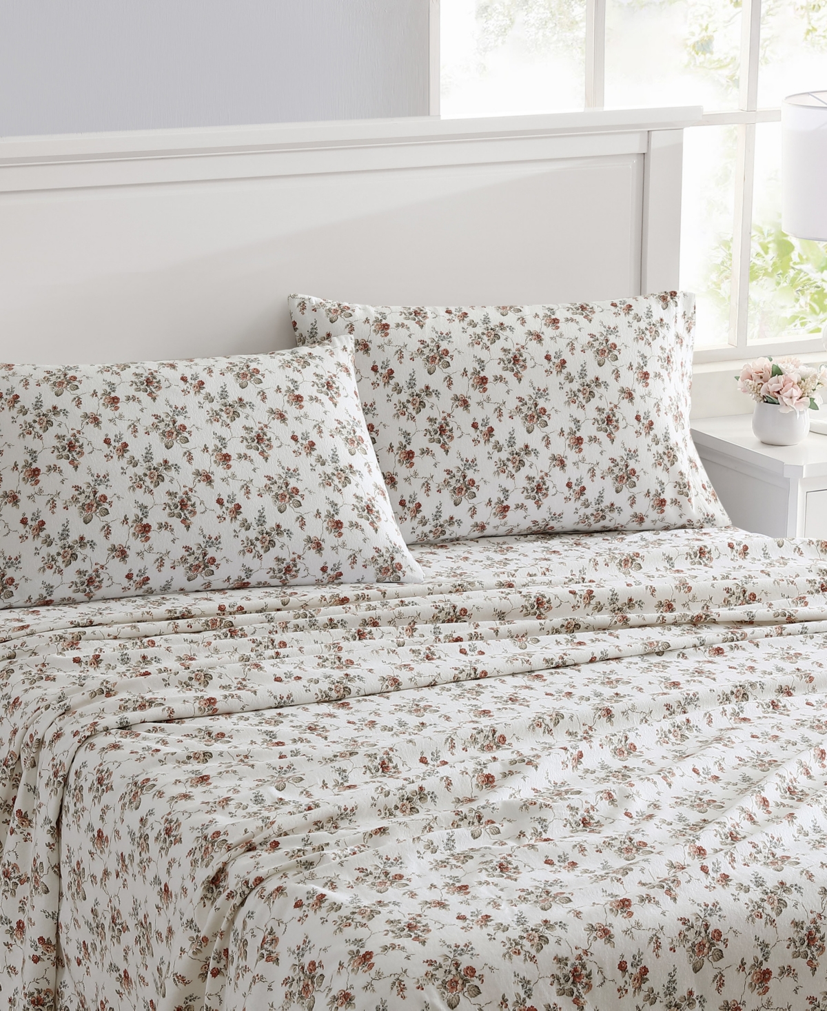Laura Ashley Cotton Flannel 4-piece Sheet Set, King