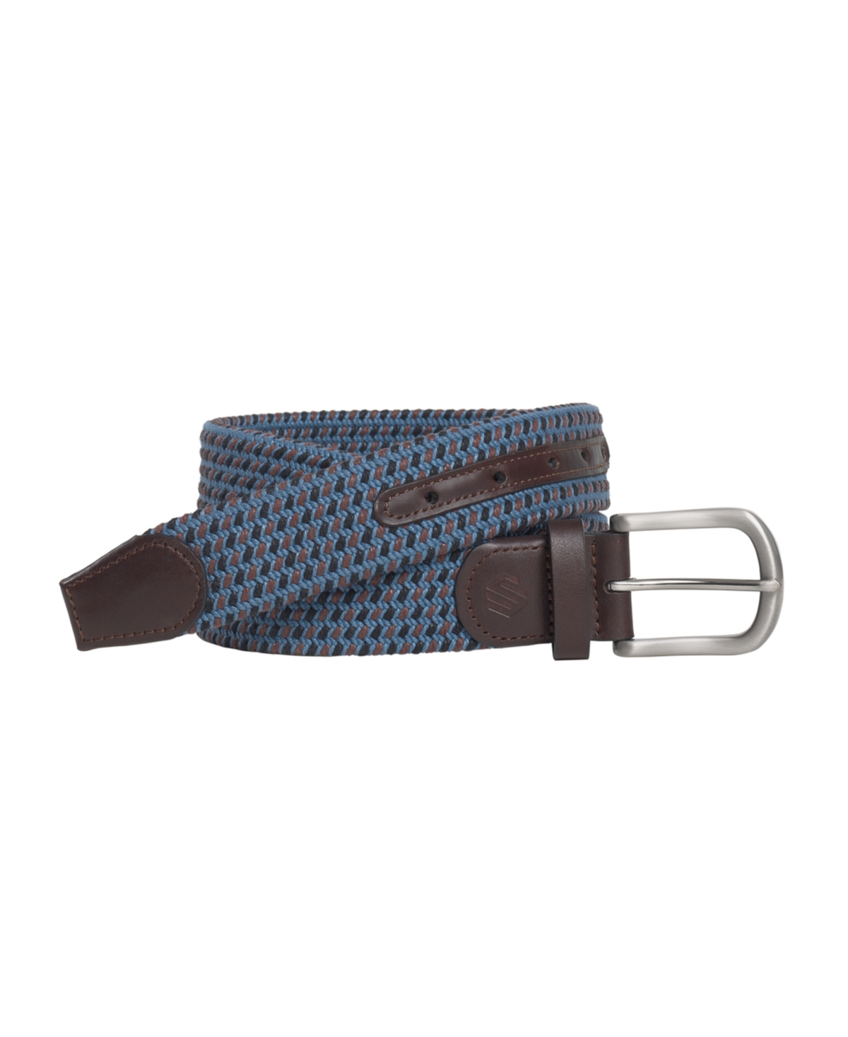 Johnston & Murphy Men's Woven Stretch-knit Belt In Navy,blue