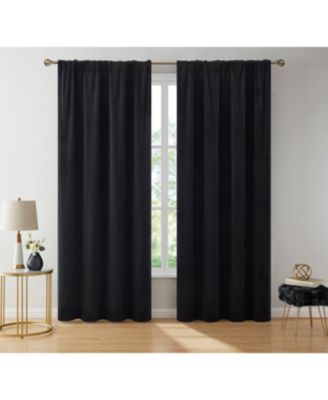 Lopez Velvet Premium Soft Light Filtering Back Tab Rod Pocket Window Treatment Curtain Panels, Set of 2