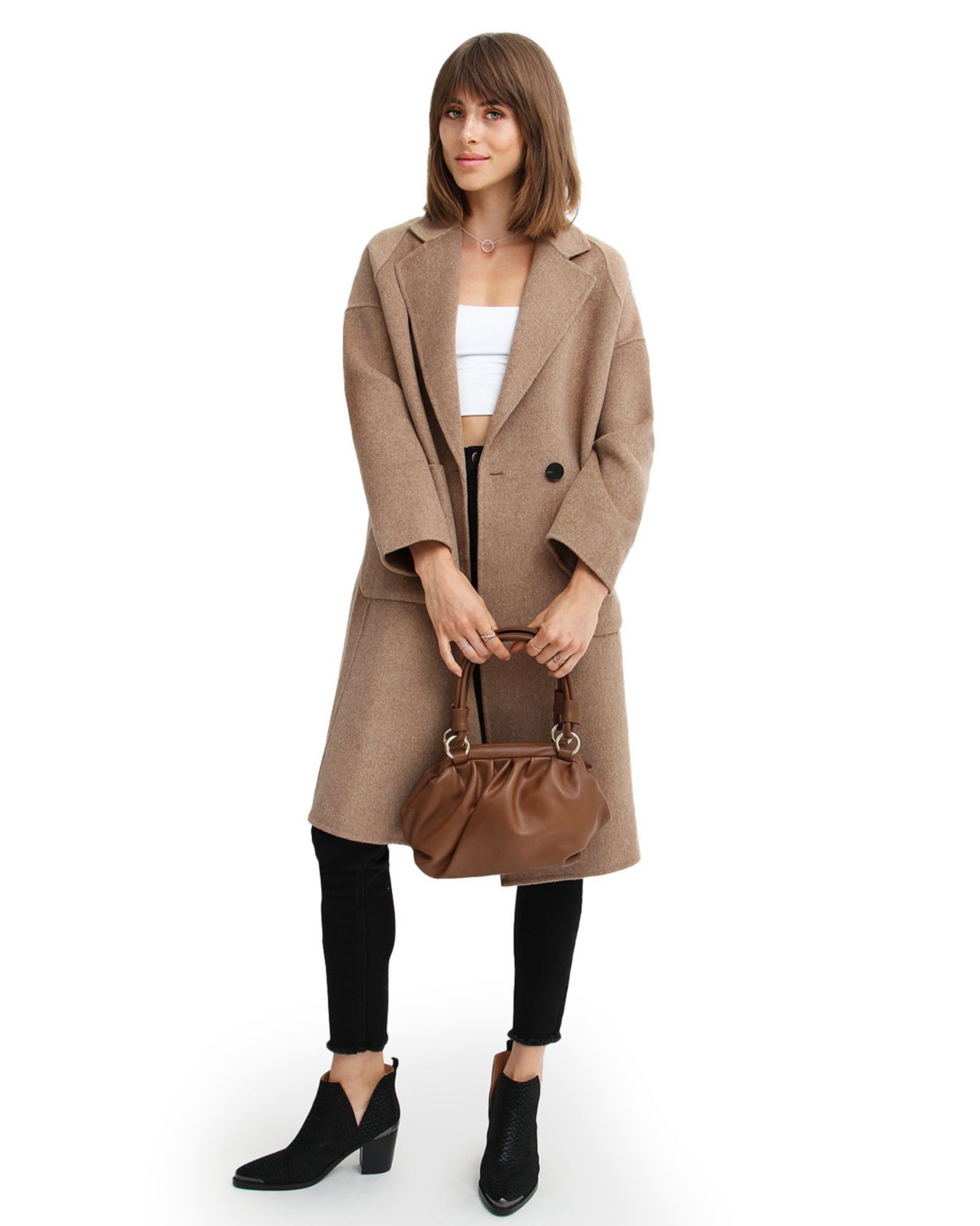 Belle & Bloom Women's Publisher Double Breasted Wool Blend Coat