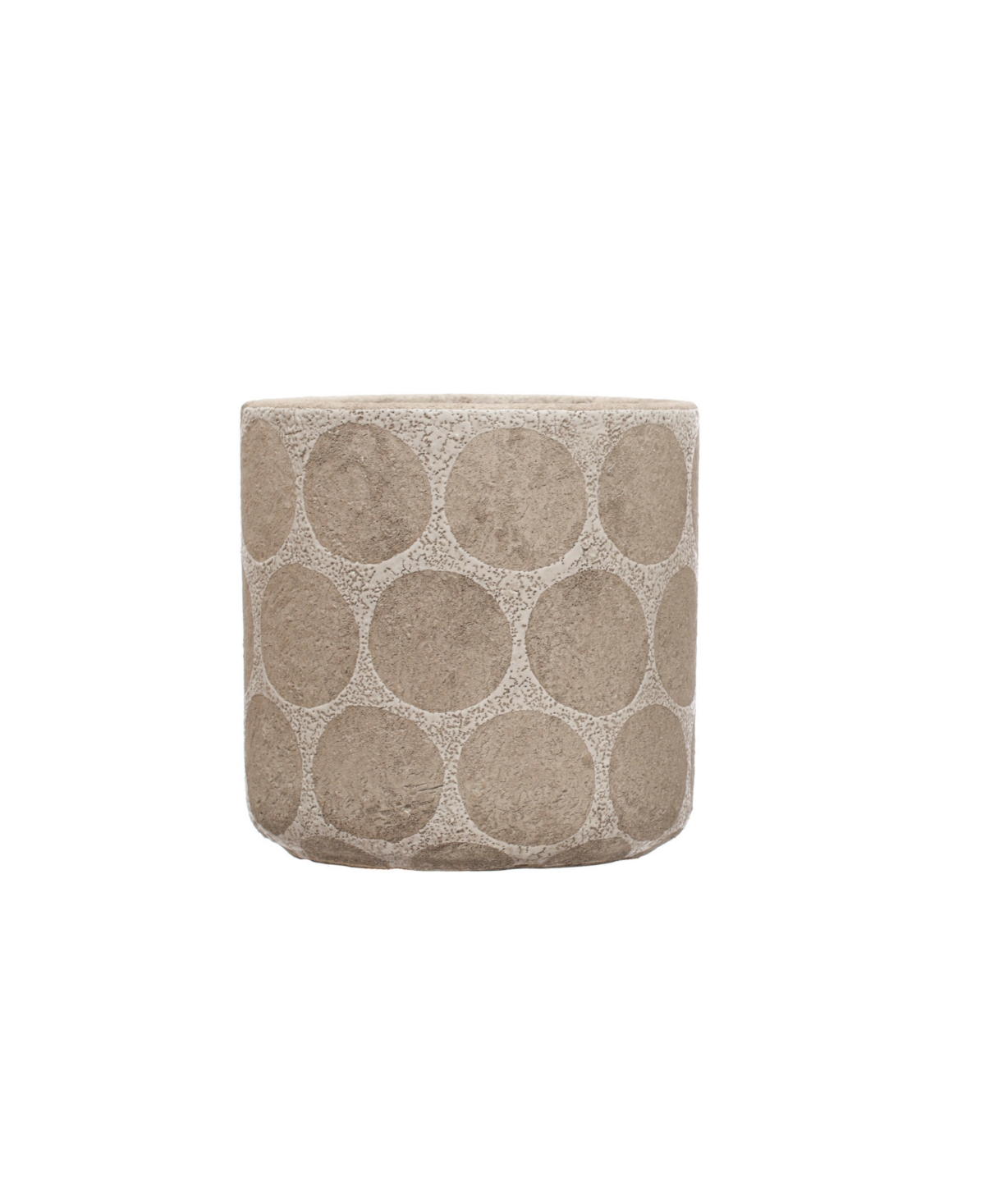 Terracotta Planter with Wax Relief Dots - White