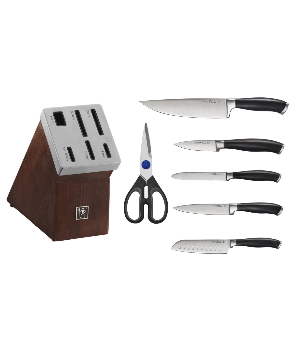 J.a. Henckels Elan 7-piece Self-sharpening Knife Block Set In Black