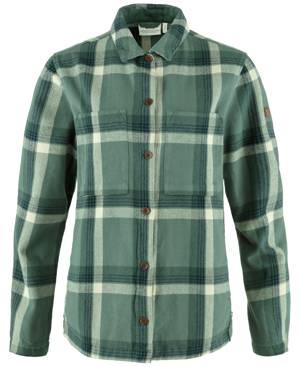 Fjallraven Women's Singi Cotton Flannel Overshirt - Chalk White-Dune Beige