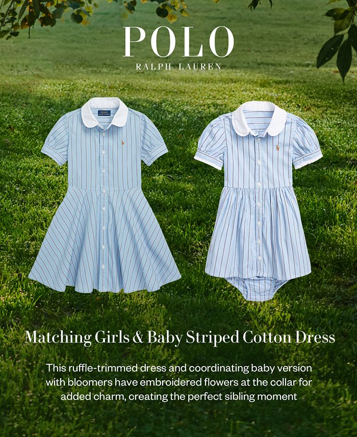 Polo Ralph Lauren Baby Girls Striped Cotton Dress Macy's