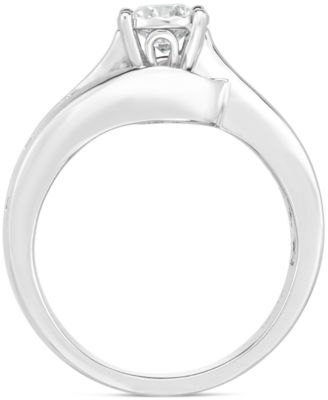Diamond Swirl Channel-Set Engagement Ring (1 ct. t.w.) in 14k White Gold