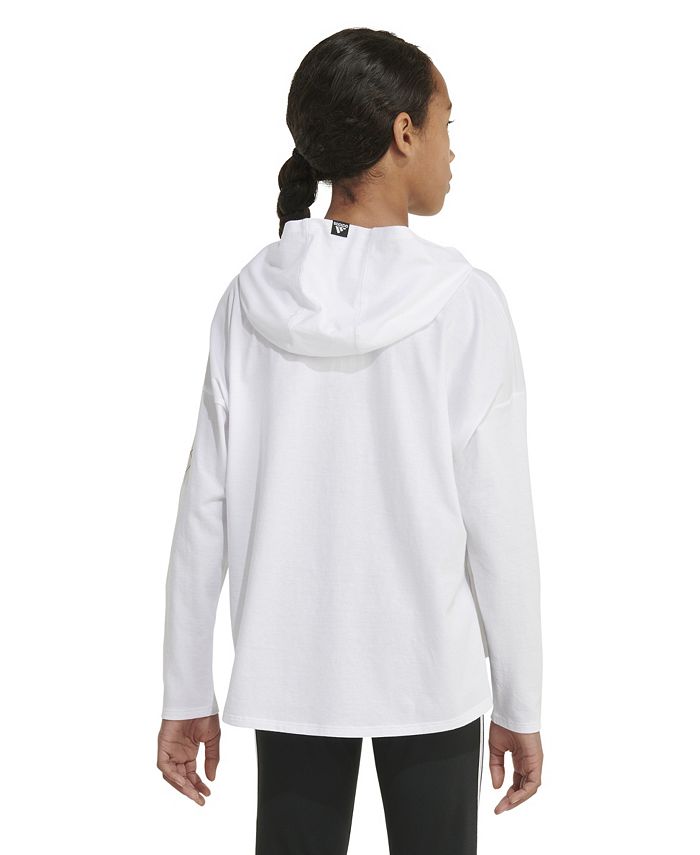 adidas Big Girls Long Sleeve Hooded Graphic T-shirt - Macy's
