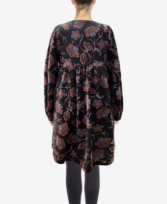Women's Paisley Flower Embroidered Sweater Dress