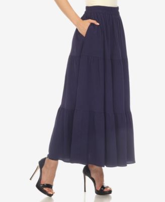 Women's Pleated Tiered Maxi Skirt