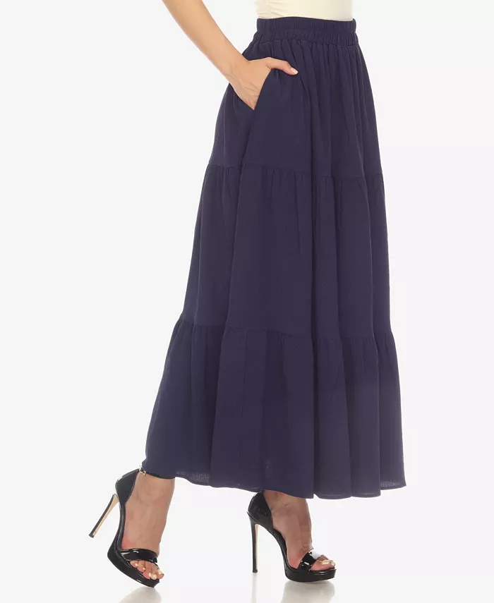 Women's Pleated Tiered Maxi Skirt - thumbnail 3