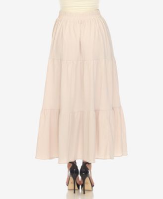 Women's Pleated Tiered Maxi Skirt