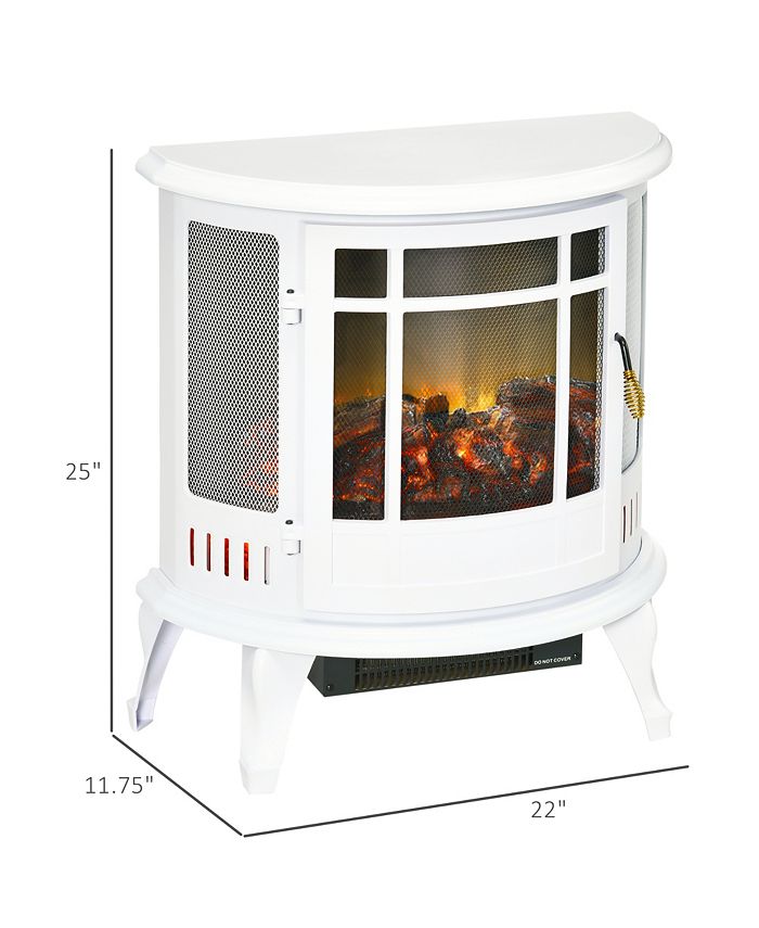 HOMCOM Electric Fireplace – Freestanding Gold LED Flame – 1/2KW – 6826 BTU – Living Room