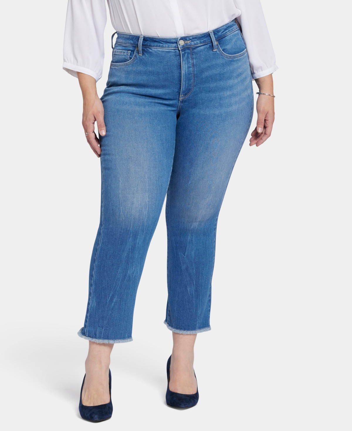 Shop Nydj Plus Size Barbara Bootcut Ankle Fray Jeans In Fairmont