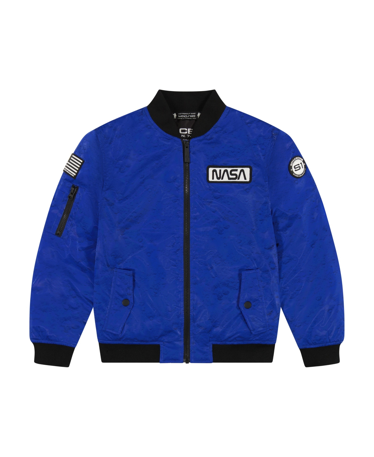 Space One Kids' Big Boys Apollo Bomber Jacket In Astronaut Blue
