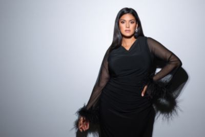 Feather Dresses Plus Size