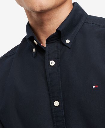 Tommy Hilfiger Men's Custom Fit New England Solid Oxford Shirt - Macy's