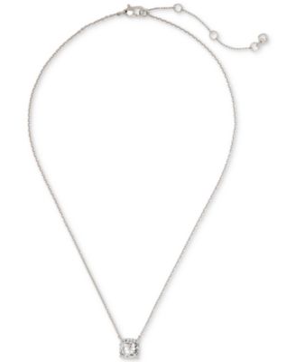 kate spade new york - Gold-Tone Square Glitter Stone Mini Pendant Necklace, 17" + 3" extender