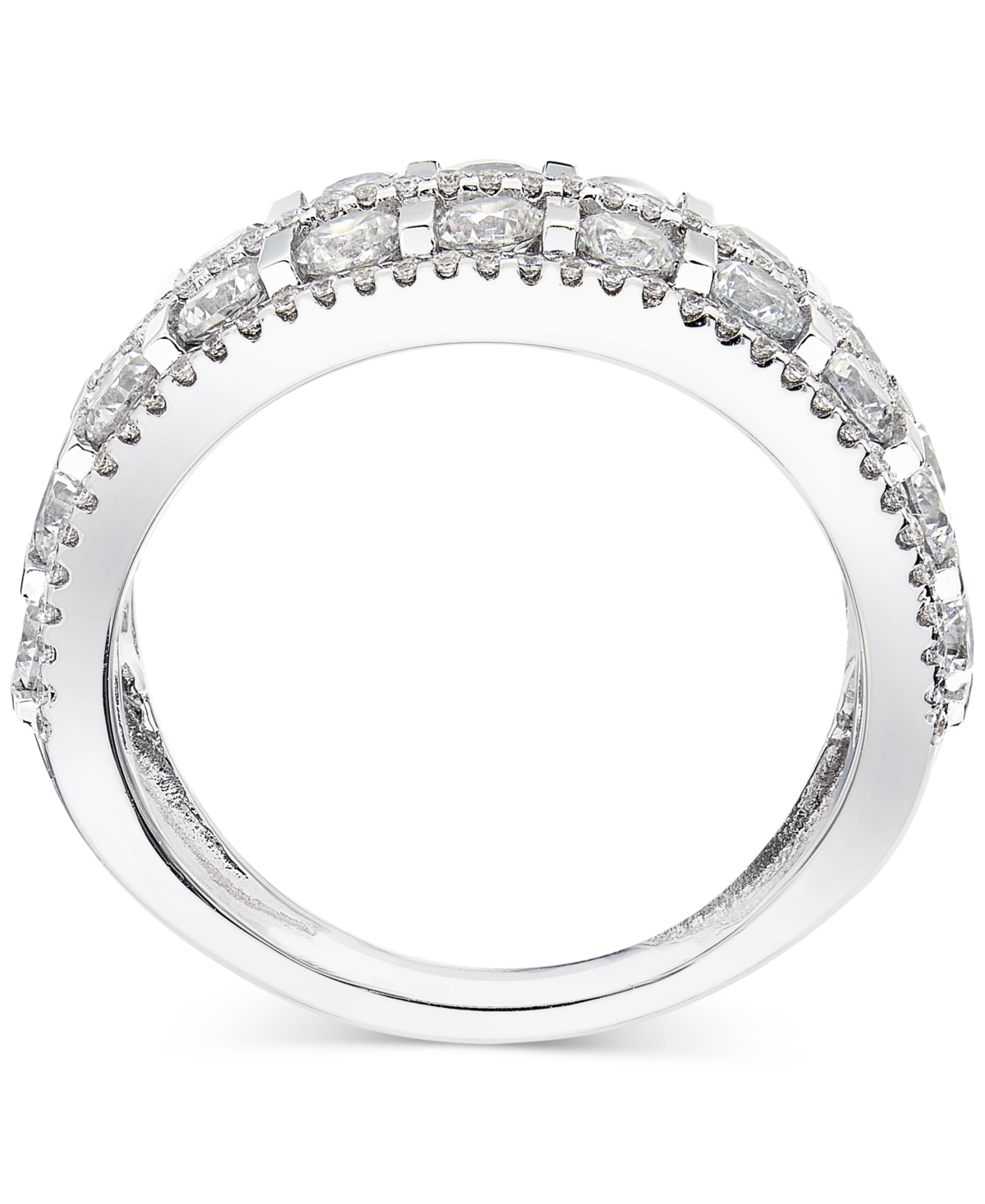 Diamond Double Row Anniversary Ring (2 ct. t.w.) in 14k- White Gold