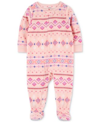 Carter's - Toddler Girls 1-Piece Fair Isle Fleece Footed Pajama
