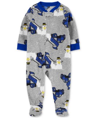 Carter's - Toddler Boys 1-Piece Snowman-Print Fleece Footed Pajama