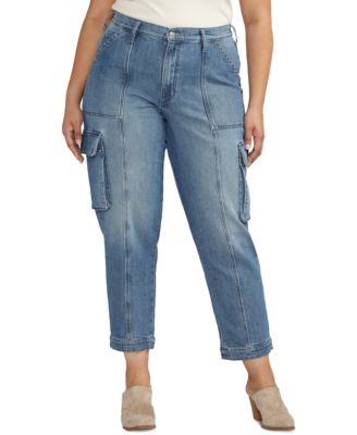 Silver Jeans Co. - Plus Size Denim High-Rise Cargo Jeans