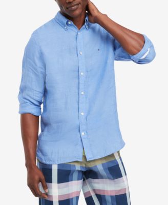 Men's Pigment-Dyed Button-Down Long Sleeve Shirt