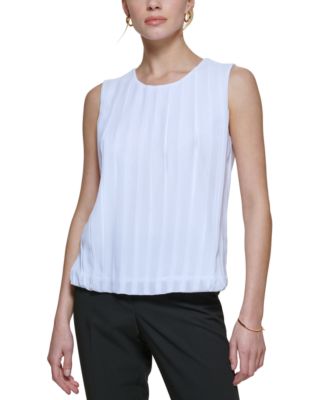 Sleeveless Pleated Blouse