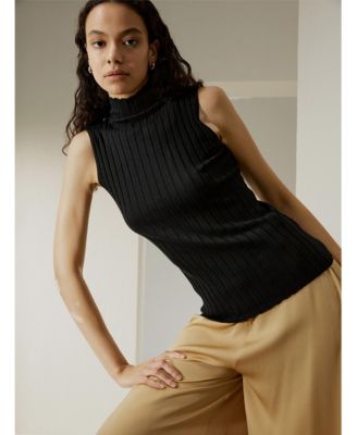 Women's Silk-Cashmere Blend Knit Top for Women