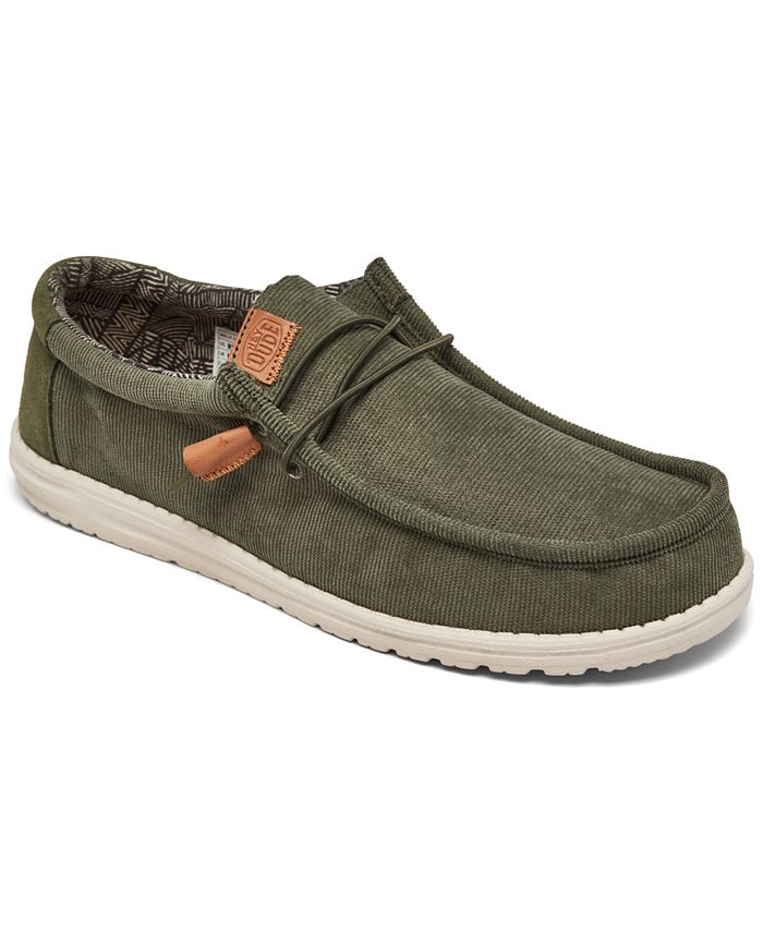 Hey Dude Men's Wally Corduroy Casual Moccasin Sneakers from Finish Line -  Macy's