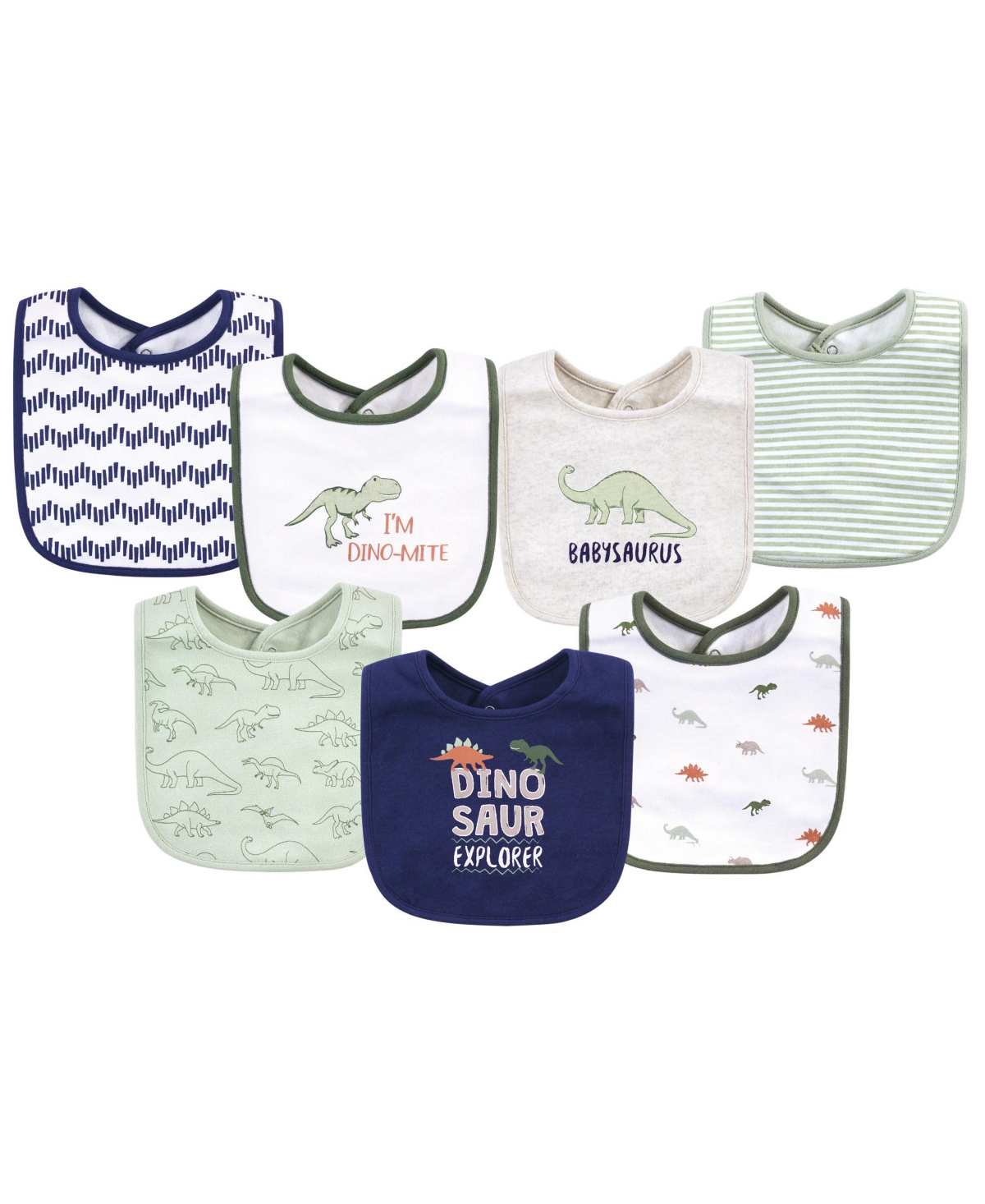 Hudson Baby Infant Boy Cotton Bibs, Dinosaur Explorer, One