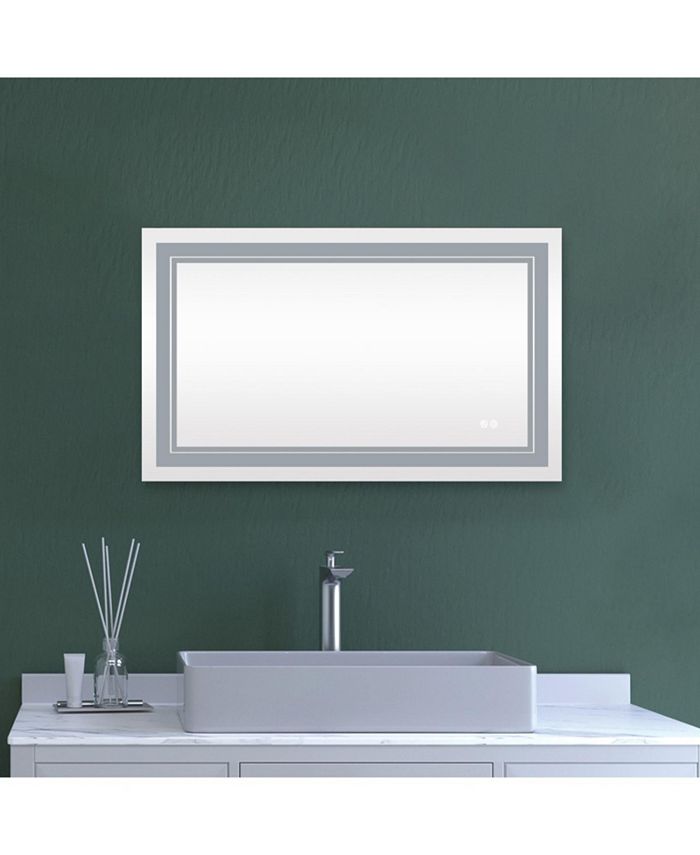 Simplie Fun 40x24 Inch LED Lighted Bathroom Mirror with 3 Colors Light