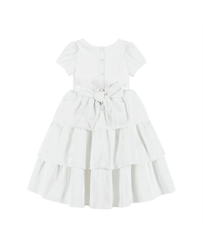 Andy & Evan Toddler/Child Girls Puff Sleeve Satin Tiered Dress - Macy's