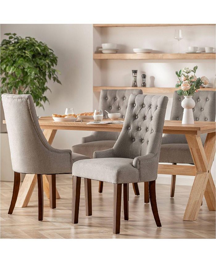 COLAMY Tufted Upholstered Wingback Dining Chair, Set of 4 Macy's