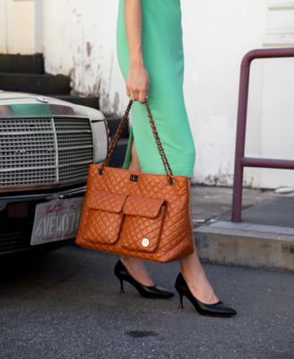 Diana Faux Leather Tote Weekender Travel Bag