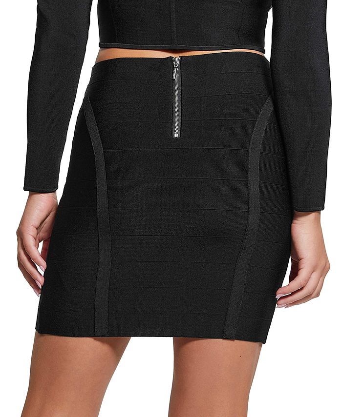 GUESS Women's Mirage ZipBack Bandage Mini Skirt Macy's