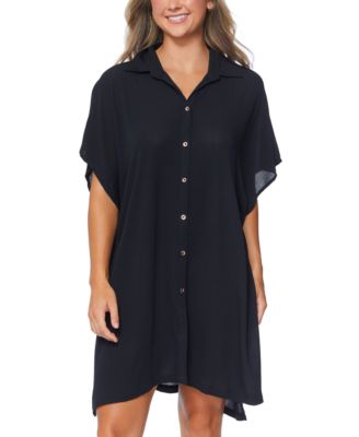 Raisins - Juniors' Vacay Button-Front Side-Slit Cover-Up