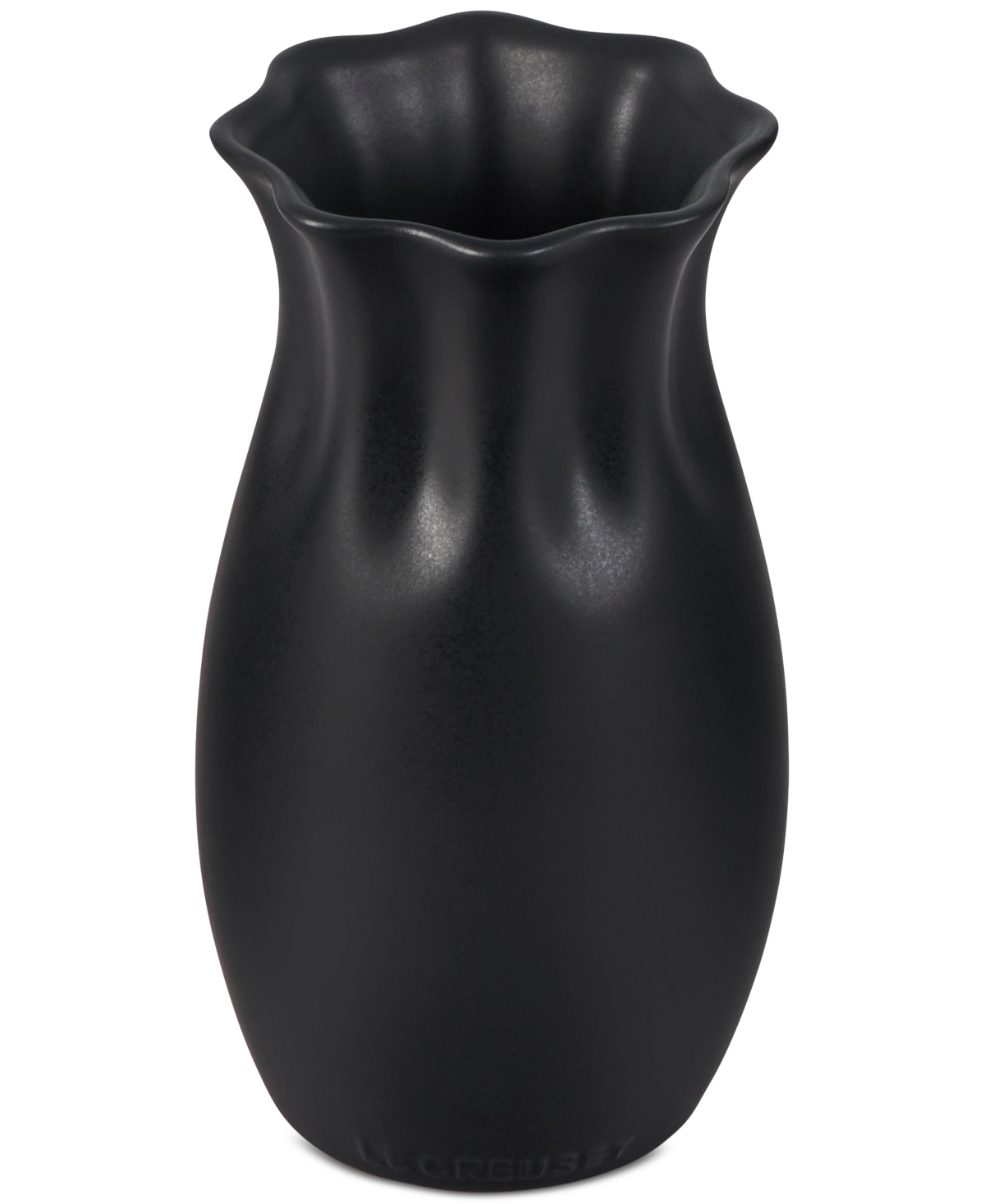 Le Creuset Iris Stoneware Small Flower Petal Vase In Licorice