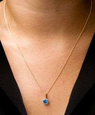 3-Pc. Set Blue Topaz (1-3/4 ct. tw) & Diamond Accent Pendant Necklace, Matching Ring & Drop Earrings in 14k Gold-Plated Sterling Silver