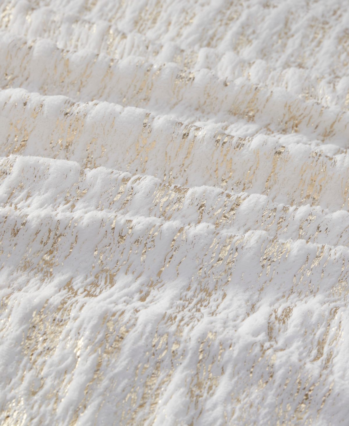 Intelligent Design Naomi Metallic Print Faux Fur 3 Piece Comforter Set, - Gold