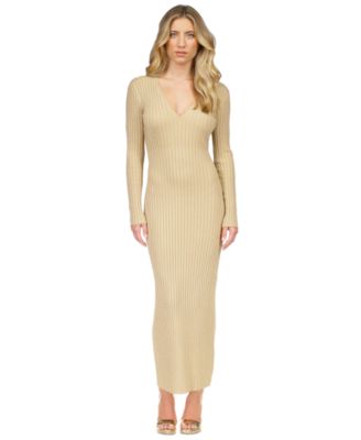 Michael Kors - Women's Metallic Ribbed Sweater Dress