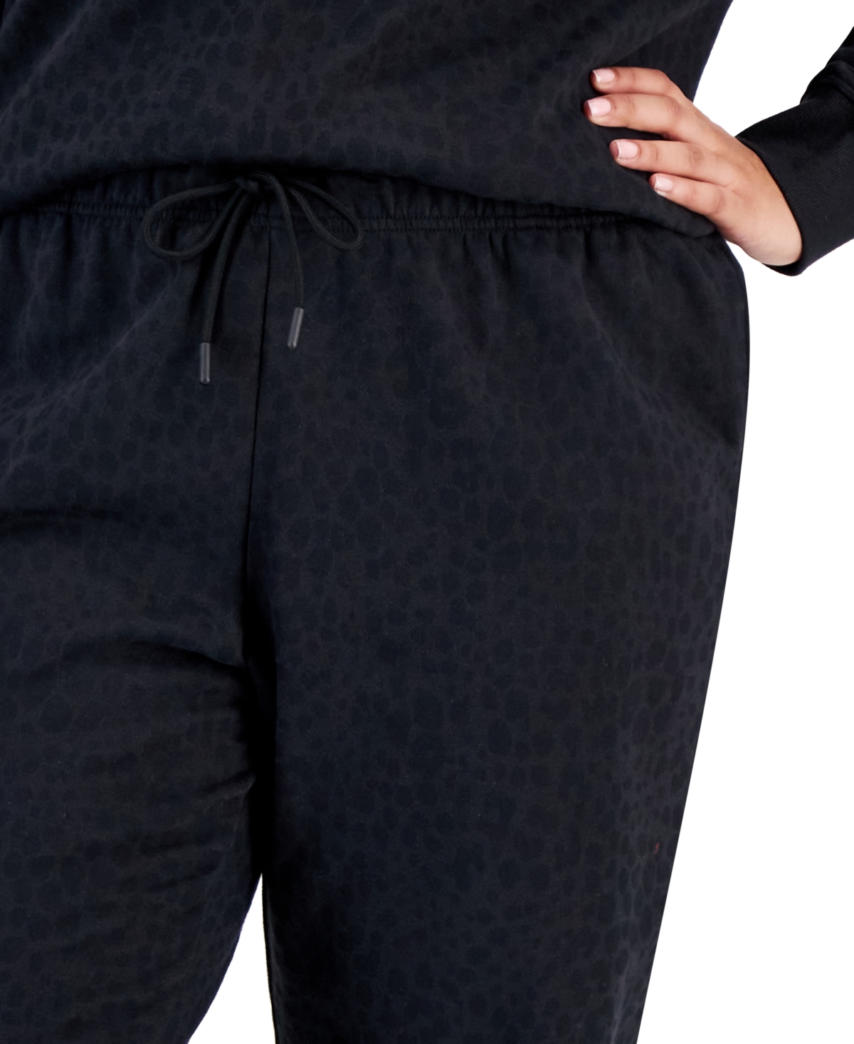 Id Ideology Plus Size Fleece Animal-Print Jogger Pants, Created for Macy's