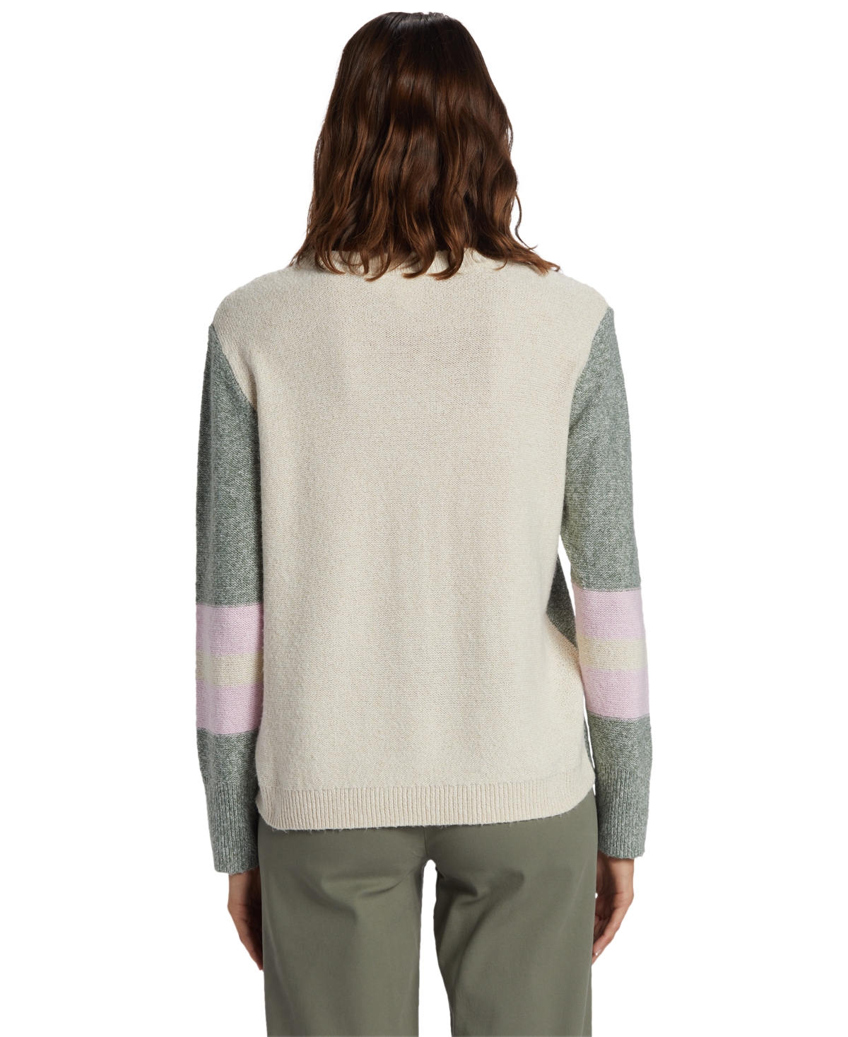 Shop Roxy Juniors' Real Groove Long-sleeve Pullover Sweater In Tapioca