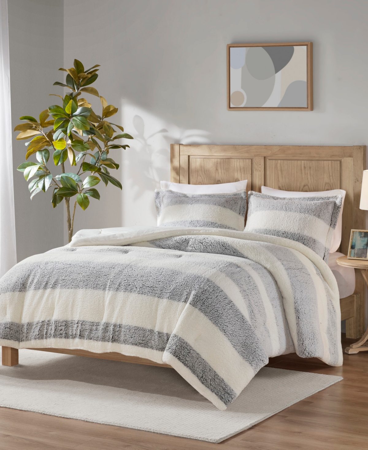 Madison Park Hollis Sherpa 3-piece Comforter Set, Full/queen In Multi