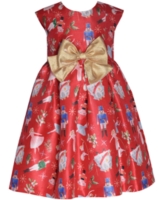 Bonnie Jean Toddler Girls Short Sleeve Nutcracker Printed Dress - Red