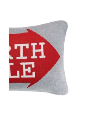 North Pole Christmas Knitted Throw Pillow, 14" x 22"